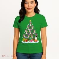 Xmas Holiday Santa TRex Dinosaur Christmas Tree Women's T-Shirt thumb 4