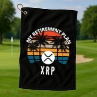 XRP Is My Retirement Plan XRP Ripple Logo XRP Cryptocurrency Golf Towel thumb 1