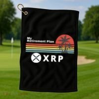 XRP Is My Retirement Plan, XRP Ripple Logo, Cryptocurrency Golf Towel thumb 1
