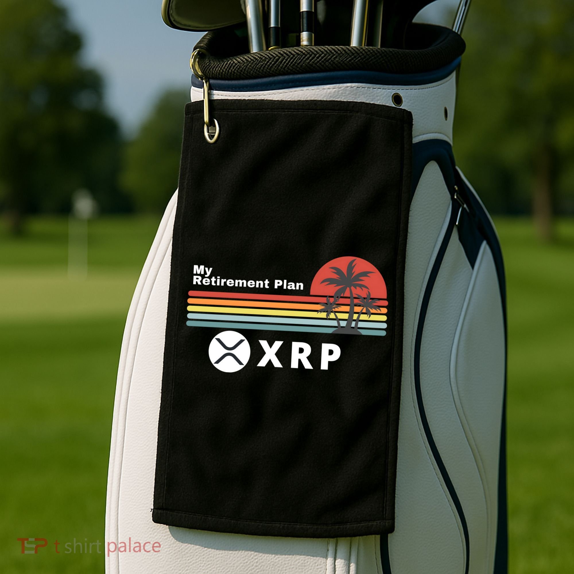 XRP Is My Retirement Plan, XRP Ripple Logo, Cryptocurrency Golf Towel
