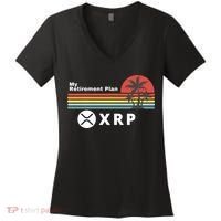 XRP Is My Retirement Plan, XRP Ripple Logo, Cryptocurrency Women's V-Neck T-Shirt thumb 0