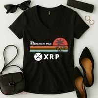 XRP Is My Retirement Plan, XRP Ripple Logo, Cryptocurrency Women's V-Neck T-Shirt thumb 2