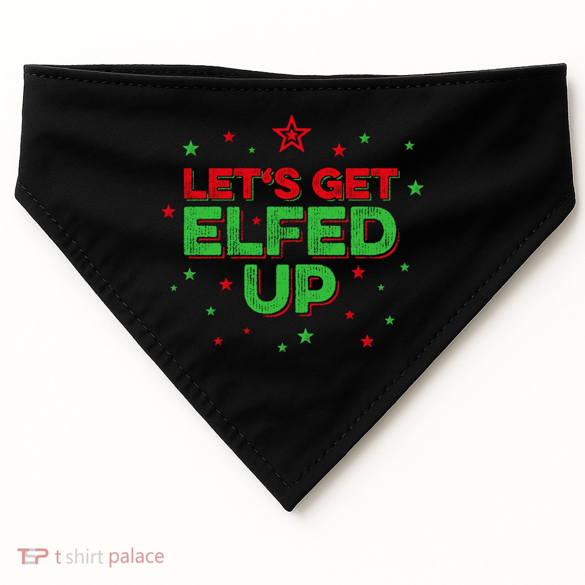 Xmas Ing Team Christmas Party Squad Meaningful Gift Lets Get Elfed Up Gift USA-Made Doggie Bandana