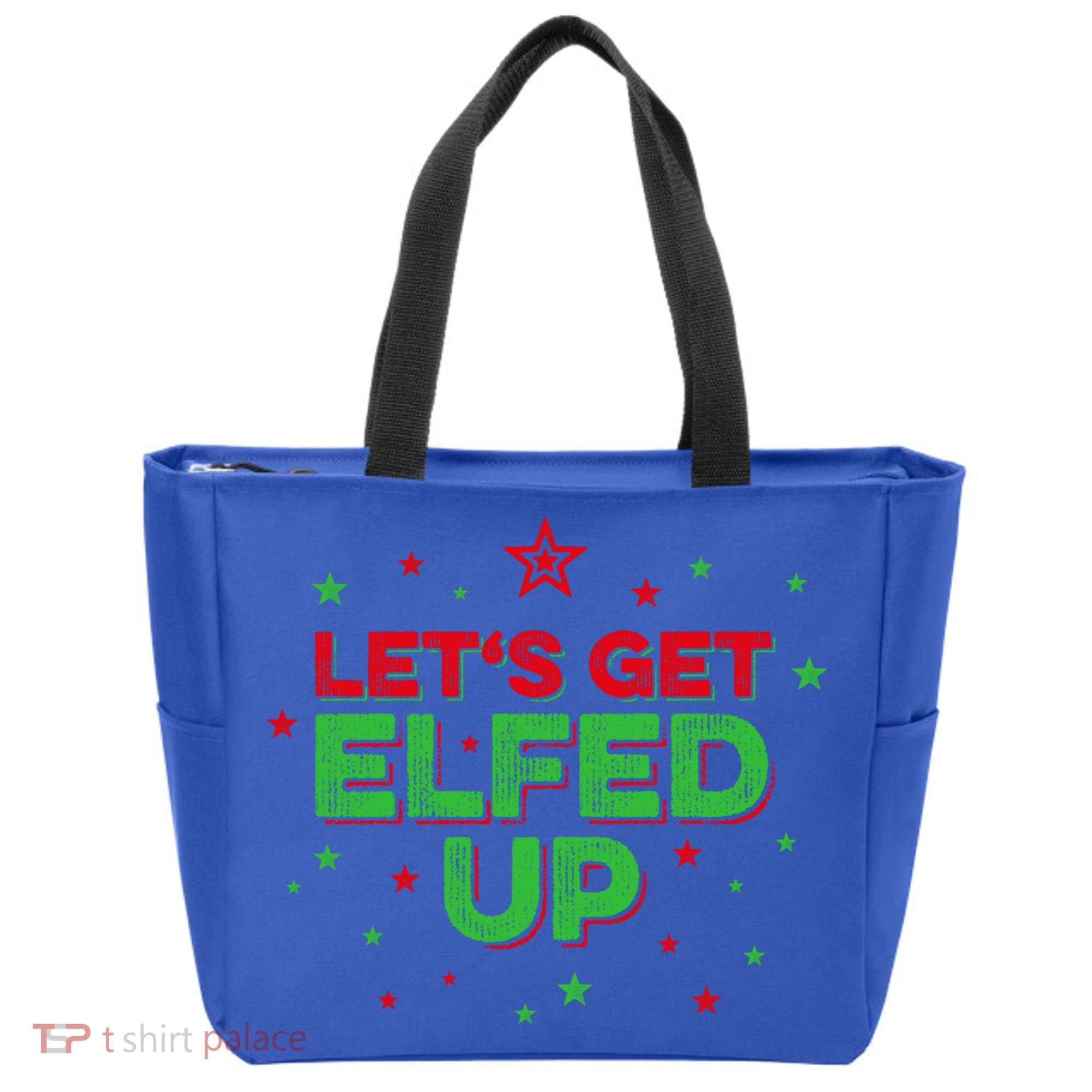 Xmas Ing Team Christmas Party Squad Meaningful Gift Lets Get Elfed Up Gift Tote Bag