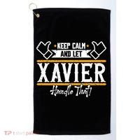 Xavier Keep Calm And Let Xavier Handle That Gift Golf Towel thumb 0