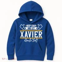 Xavier Keep Calm And Let Xavier Handle That Gift Kids Hoodie thumb 0