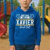 Xavier Keep Calm And Let Xavier Handle That Gift Kids Hoodie thumb 2