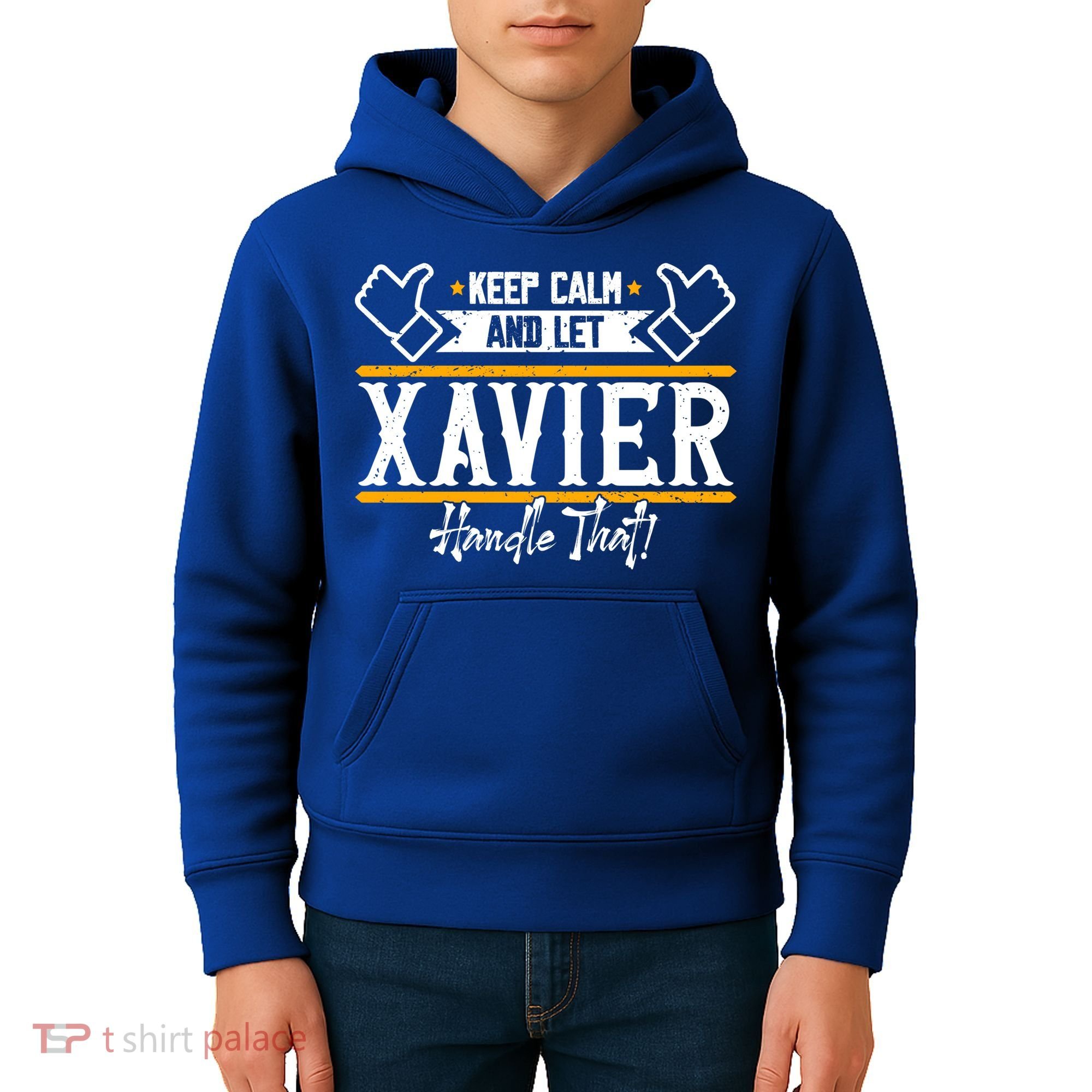 Xavier Keep Calm And Let Xavier Handle That Gift Kids Hoodie