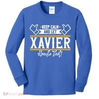 Xavier Keep Calm And Let Xavier Handle That Gift Kids Long Sleeve Shirt thumb 0