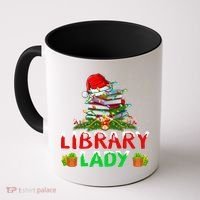 Xmas Lights Books Library Lady Librarian Christmas Cool Gift Coffee Mug thumb 0
