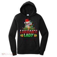 Xmas Lights Books Library Lady Librarian Christmas Cool Gift Women's Hoodie thumb 0