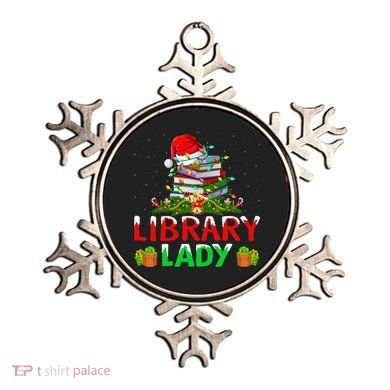 Xmas Lights Books Library Lady Librarian Christmas Cool Gift Ornament