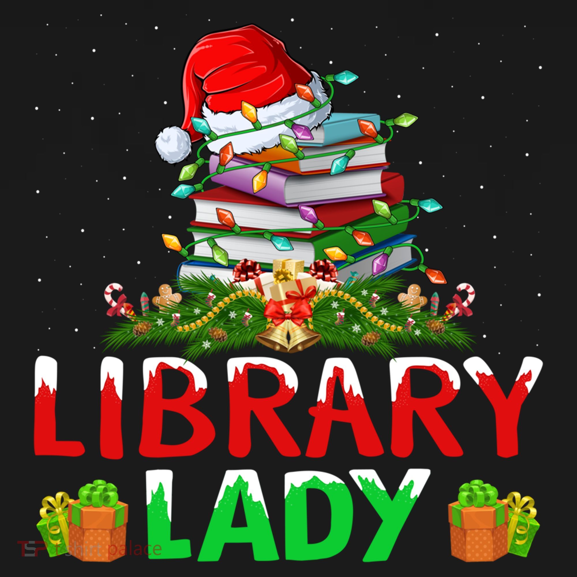 Xmas Lights Books Library Lady Librarian Christmas Cool Gift Ornament