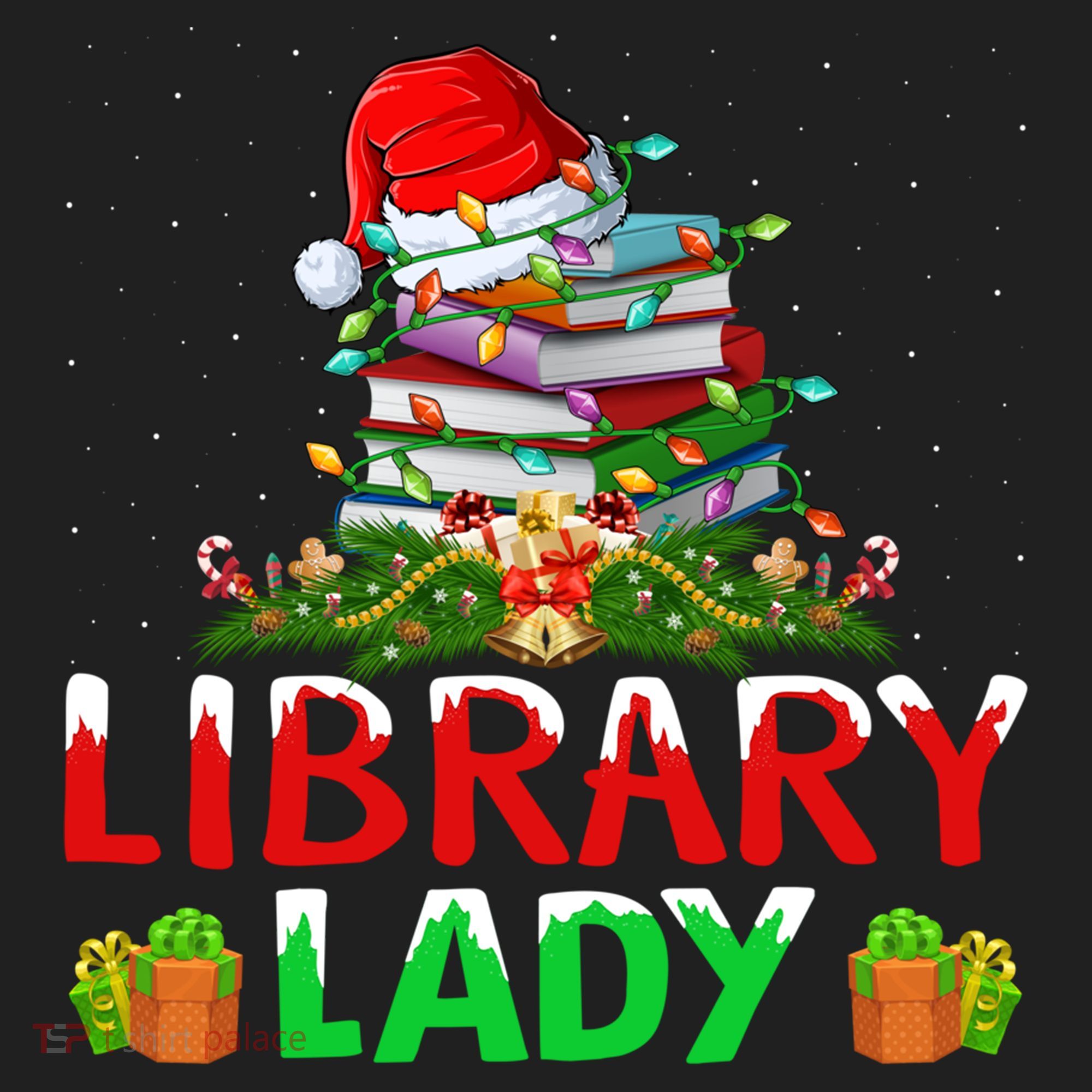 Xmas Lights Books Library Lady Librarian Christmas Cool Gift Hat