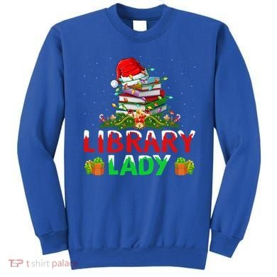 Xmas Lights Books Library Lady Librarian Christmas Cool Gift Sweatshirt