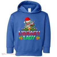 Xmas Lights Books Library Lady Librarian Christmas Cool Gift Toddler Hoodie thumb 0