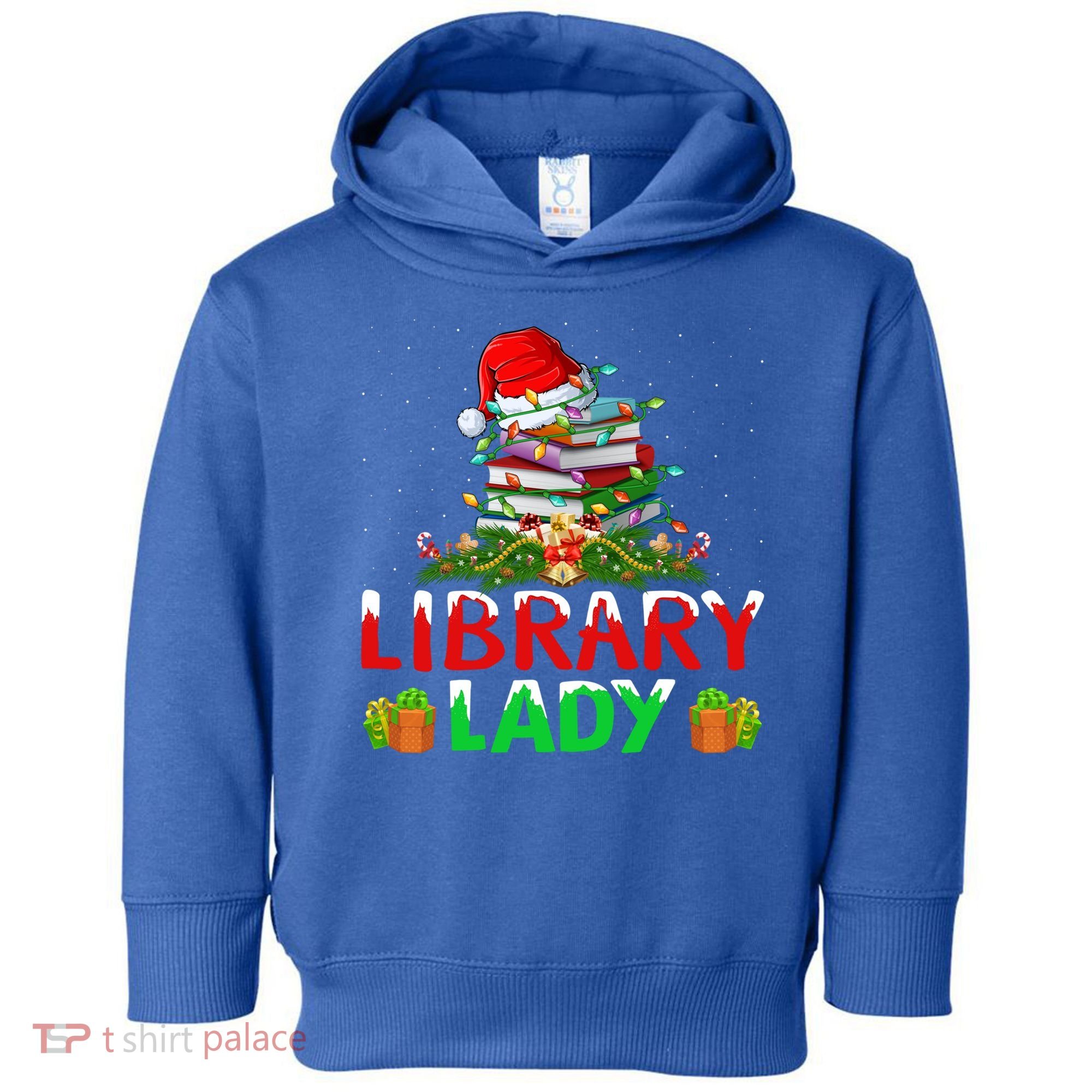 Xmas Lights Books Library Lady Librarian Christmas Cool Gift Toddler Hoodie