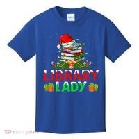 Xmas Lights Books Library Lady Librarian Christmas Cool Gift Kids T-Shirt thumb 0