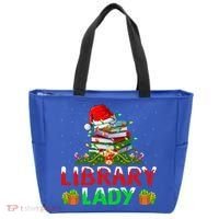 Xmas Lights Books Library Lady Librarian Christmas Cool Gift Tote Bag thumb 0