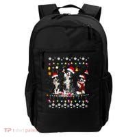 Xmas Lighting Matching Ugly Border Collie Dog Christmas Gift Backpack thumb 0
