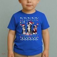 Xmas Lighting Matching Ugly Border Collie Dog Christmas Gift Toddler T-Shirt thumb 2