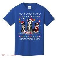 Xmas Lighting Matching Ugly Border Collie Dog Christmas Gift Kids T-Shirt thumb 0