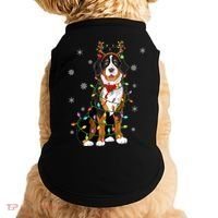 Xmas Lighting Reindeer Hat Bernese Mountain Dog Christmas Gift Doggie Tank thumb 0