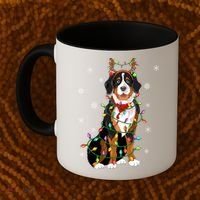 Xmas Lighting Reindeer Hat Bernese Mountain Dog Christmas Gift Coffee Mug thumb 2