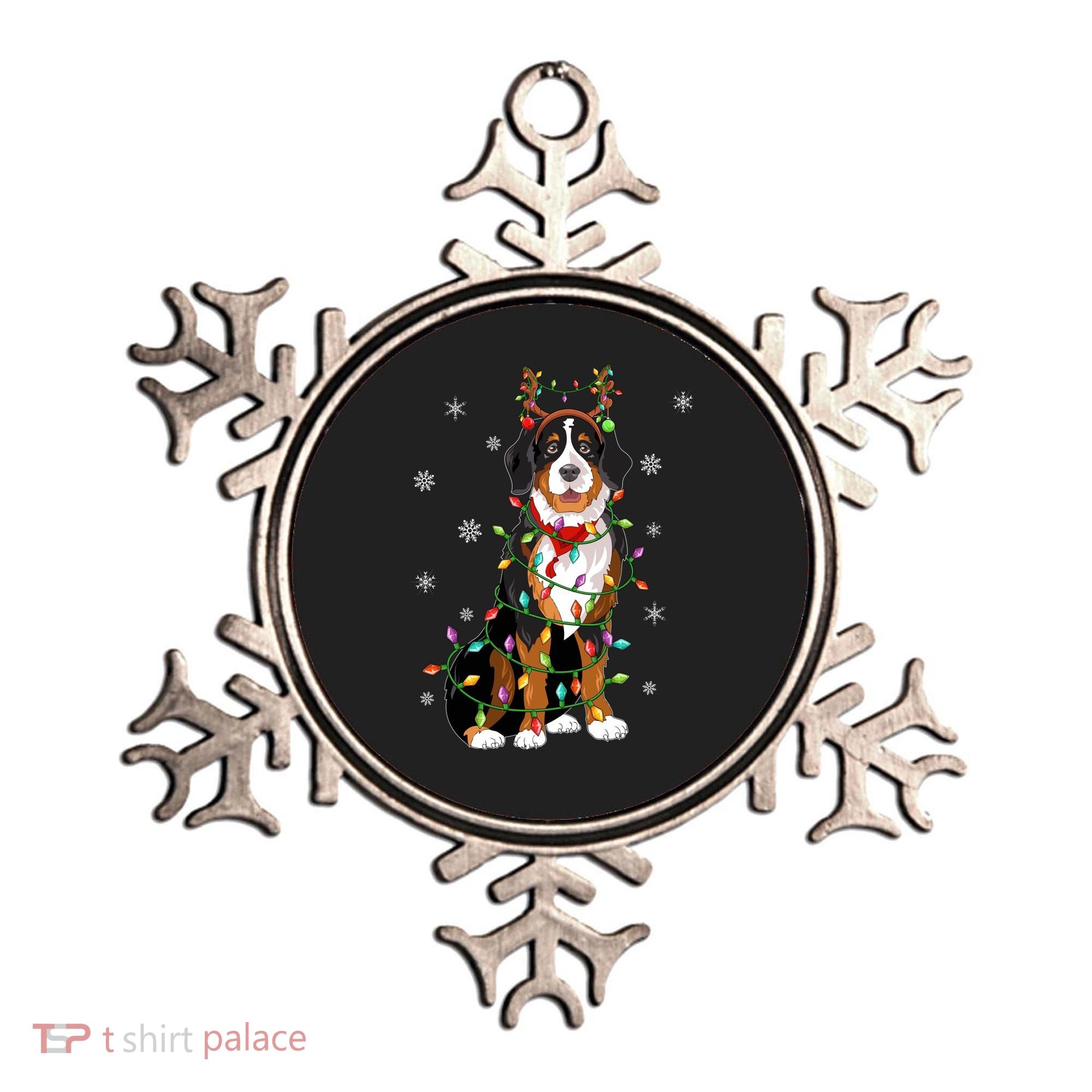 Xmas Lighting Reindeer Hat Bernese Mountain Dog Christmas Gift Ornament