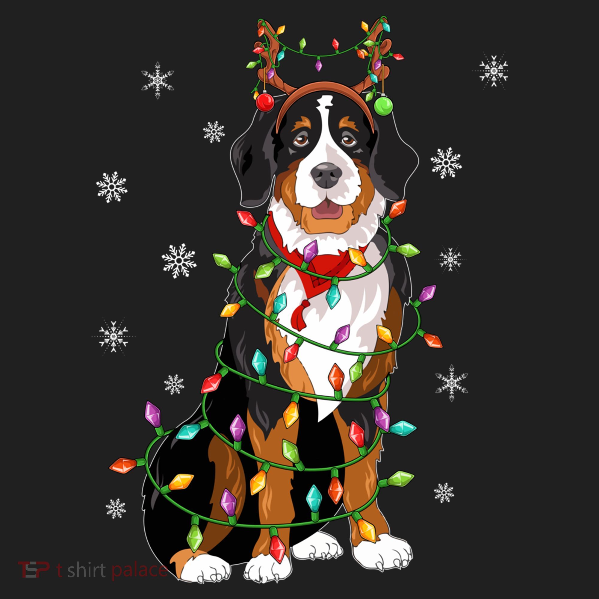 Xmas Lighting Reindeer Hat Bernese Mountain Dog Christmas Gift Hat