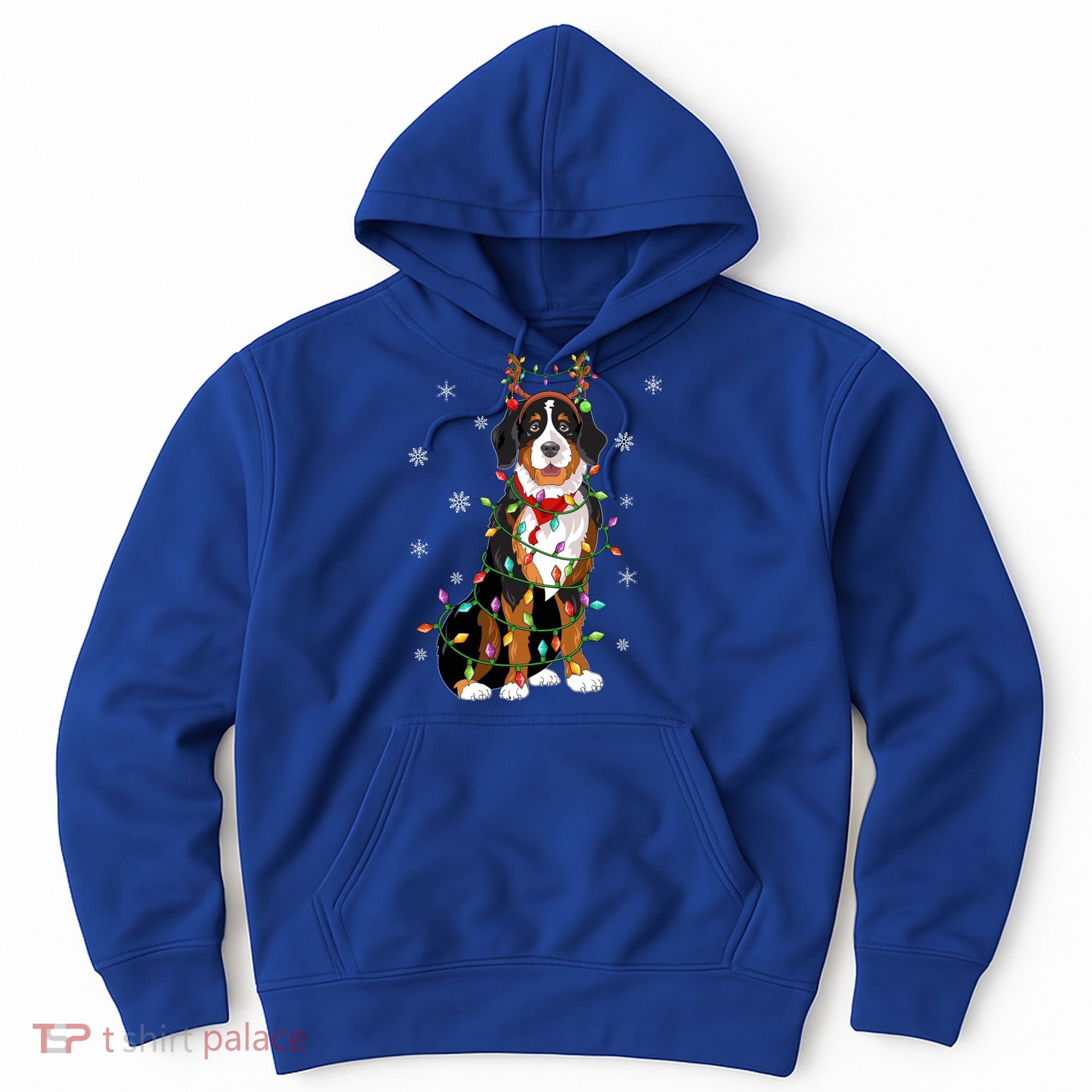 Xmas Lighting Reindeer Hat Bernese Mountain Dog Christmas Gift Hoodie