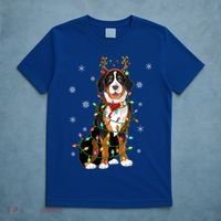 Xmas Lighting Reindeer Hat Bernese Mountain Dog Christmas Gift T-Shirt thumb 5