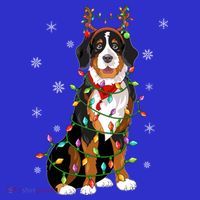 Xmas Lighting Reindeer Hat Bernese Mountain Dog Christmas Gift Women's Tank Top thumb 5