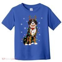 Xmas Lighting Reindeer Hat Bernese Mountain Dog Christmas Gift Toddler T-Shirt thumb 0