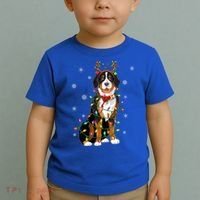 Xmas Lighting Reindeer Hat Bernese Mountain Dog Christmas Gift Toddler T-Shirt thumb 2