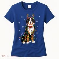 Xmas Lighting Reindeer Hat Bernese Mountain Dog Christmas Gift Women's T-Shirt thumb 0