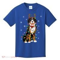 Xmas Lighting Reindeer Hat Bernese Mountain Dog Christmas Gift Kids T-Shirt thumb 0