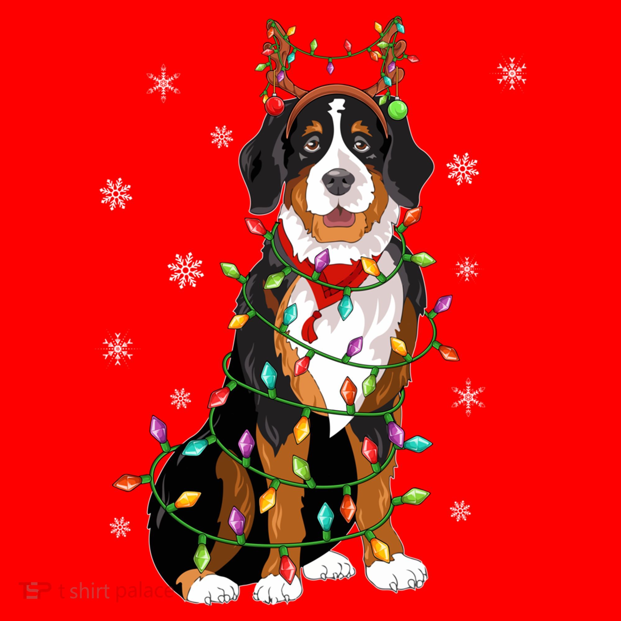 Xmas Lighting Reindeer Hat Bernese Mountain Dog Christmas Gift Santa Hat