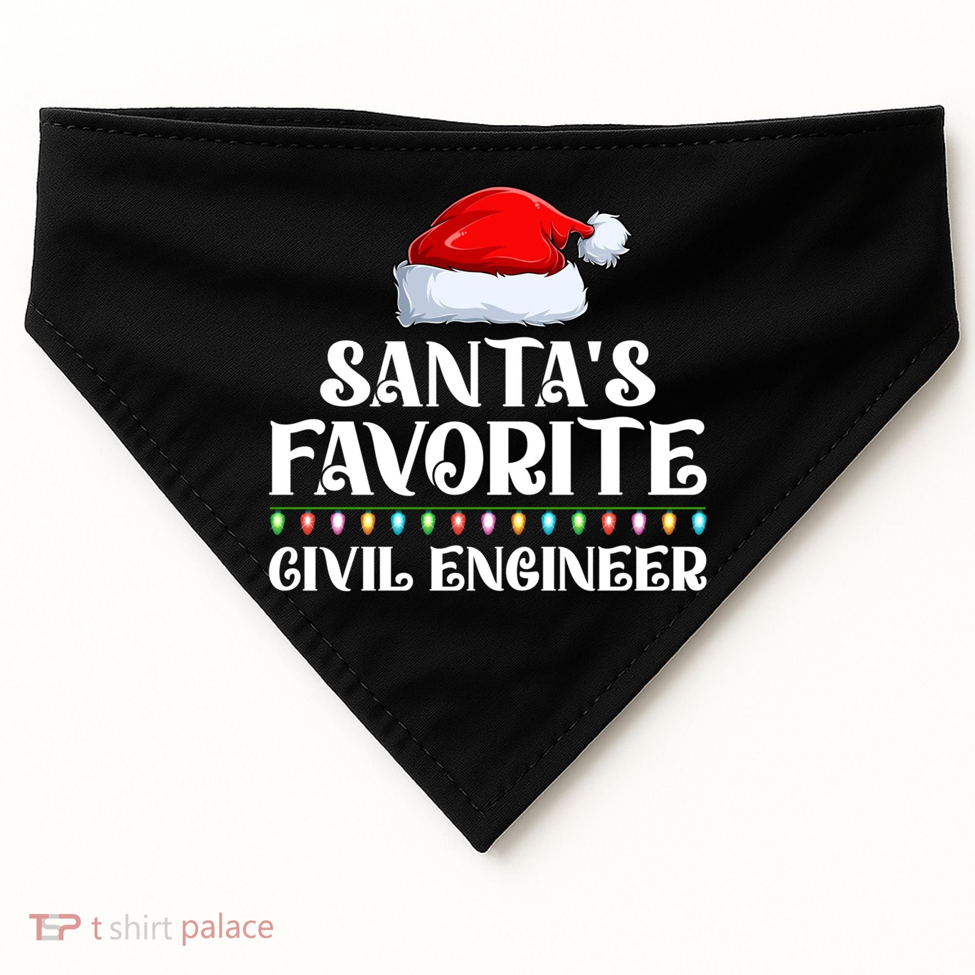 Xmas Lights SantaS Favorites Civil Engineer Christmas Gift USA-Made Doggie Bandana