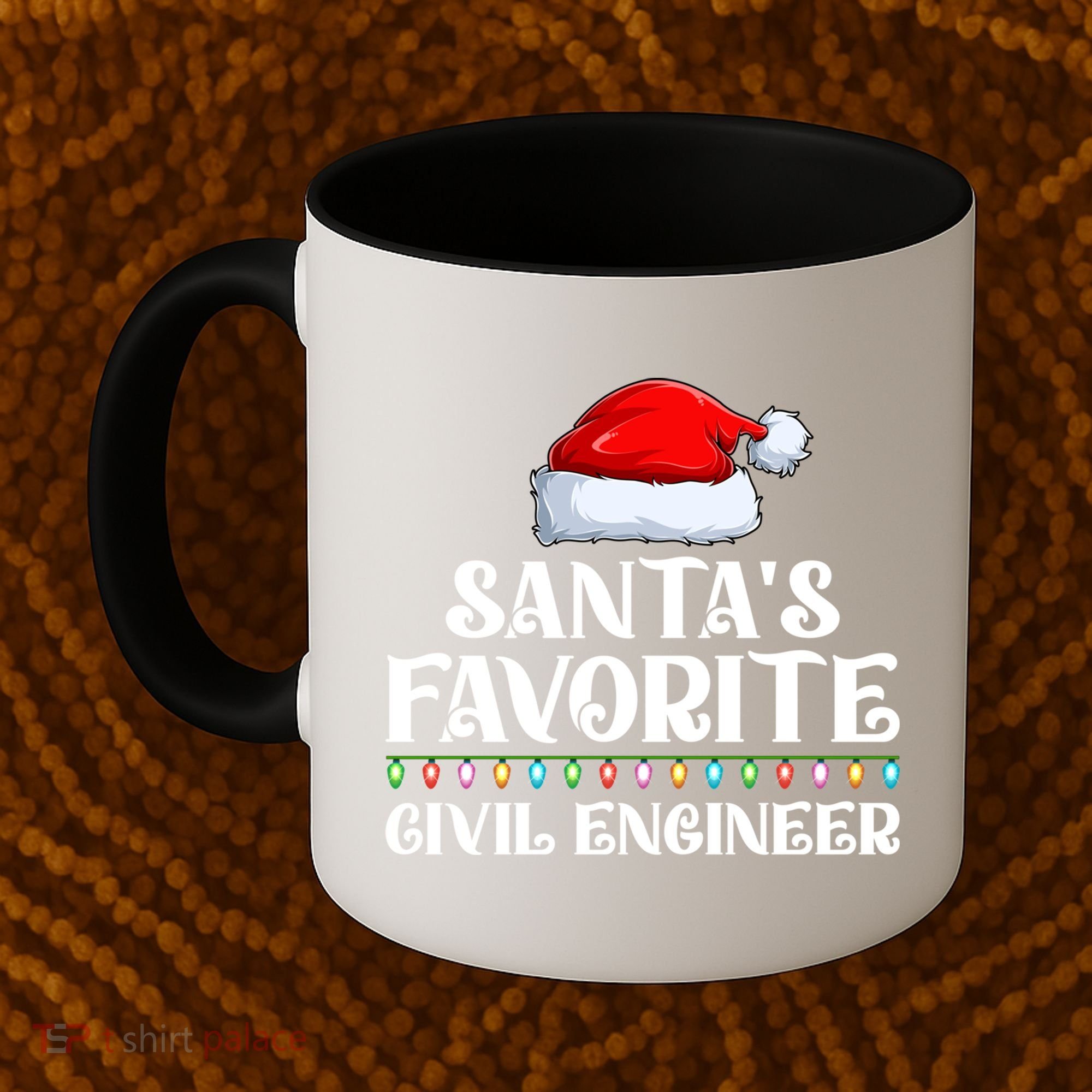 Xmas Lights SantaS Favorites Civil Engineer Christmas Gift Coffee Mug