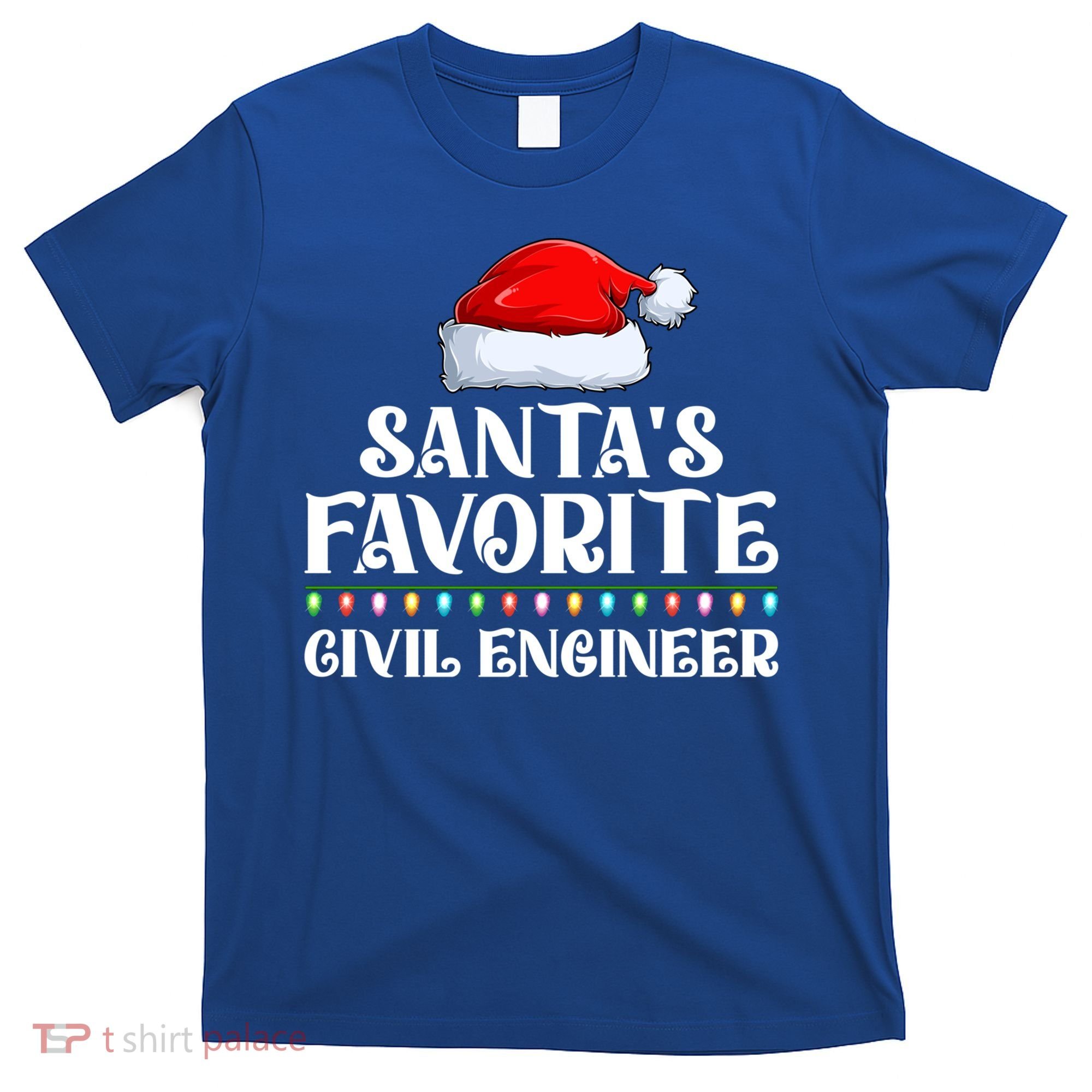 Xmas Lights SantaS Favorites Civil Engineer Christmas Gift T-Shirt