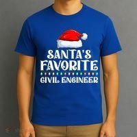 Xmas Lights SantaS Favorites Civil Engineer Christmas Gift T-Shirt thumb 3