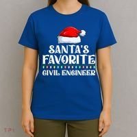 Xmas Lights SantaS Favorites Civil Engineer Christmas Gift T-Shirt thumb 4