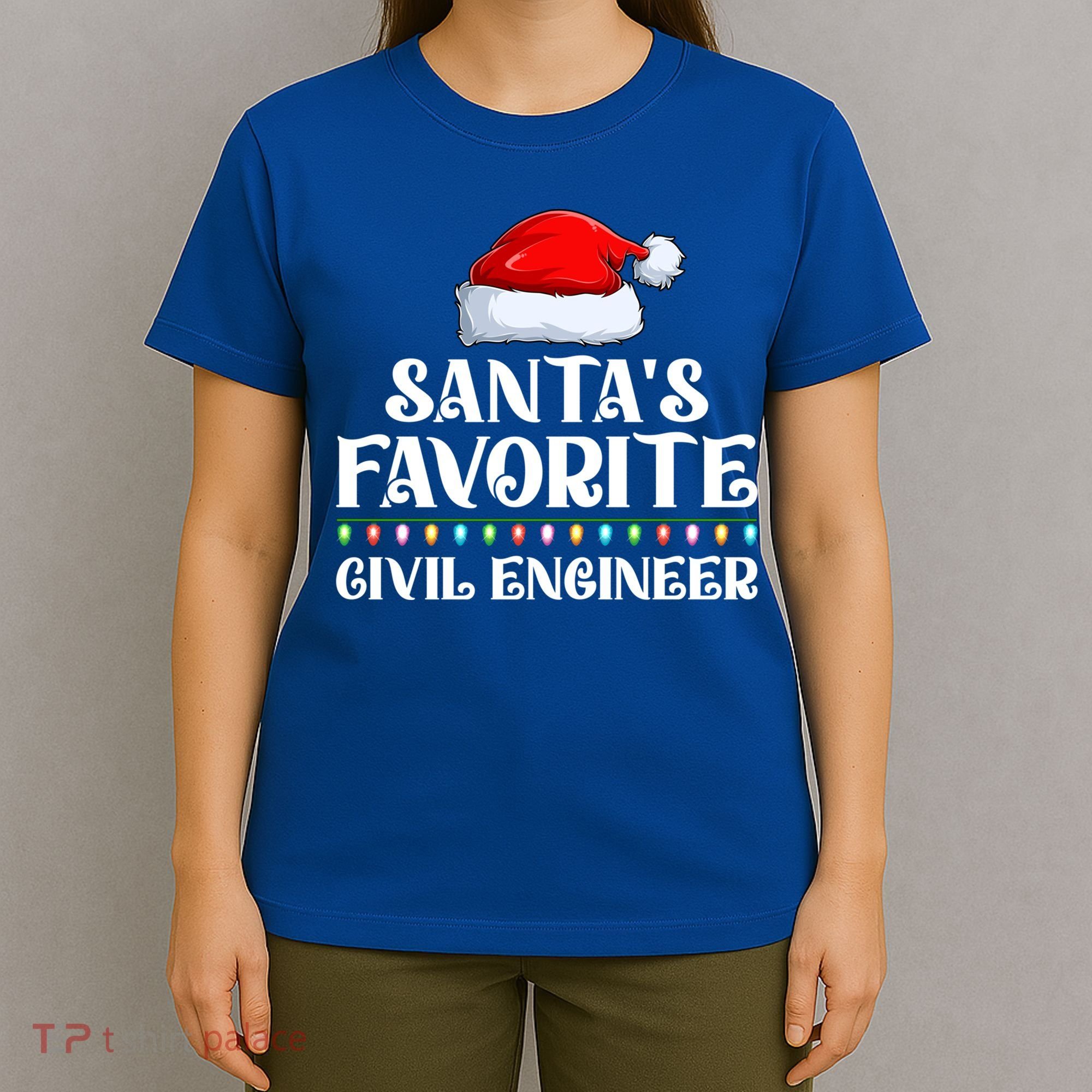 Xmas Lights SantaS Favorites Civil Engineer Christmas Gift T-Shirt