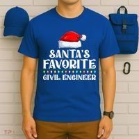 Xmas Lights SantaS Favorites Civil Engineer Christmas Gift T-Shirt thumb 6