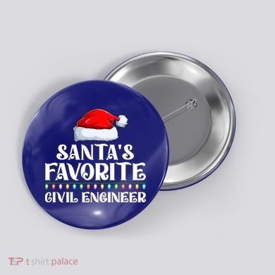 Xmas Lights SantaS Favorites Civil Engineer Christmas Gift Button