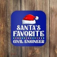 Xmas Lights SantaS Favorites Civil Engineer Christmas Gift Coaster thumb 0