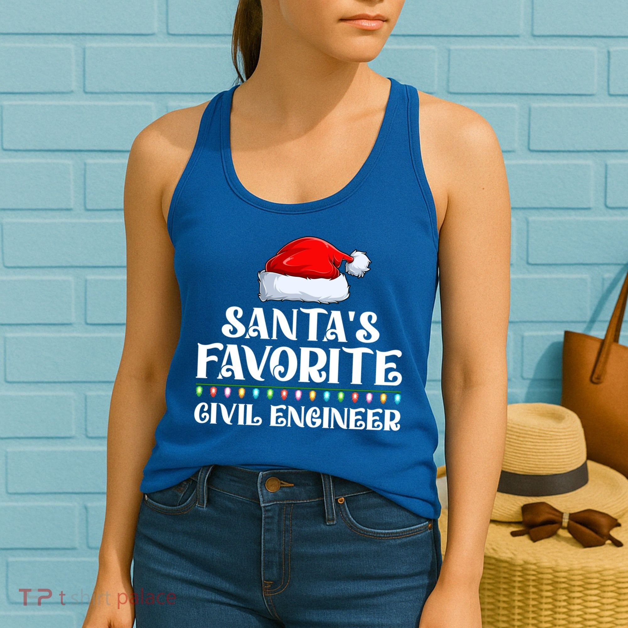 Xmas Lights SantaS Favorites Civil Engineer Christmas Gift Women's Tank Top