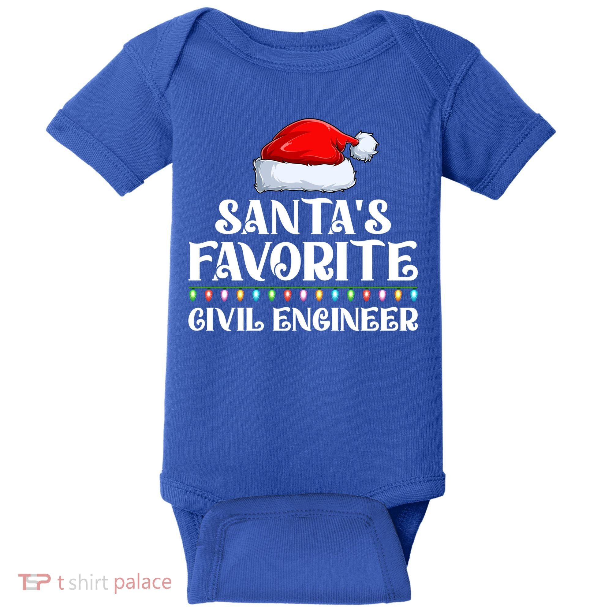 Xmas Lights SantaS Favorites Civil Engineer Christmas Gift Baby Bodysuit