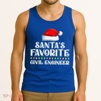 Xmas Lights SantaS Favorites Civil Engineer Christmas Gift Tank Top thumb 3